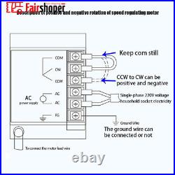 0-27RPM AC Gear Motor Reducer Electric Variable Speed Controller 150 90W 220V