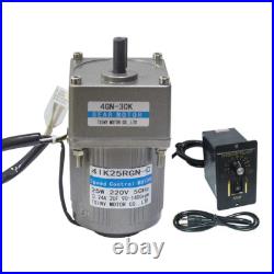 110V 25W AC Reducer Gear Motor With Speed Controller Set 7.5450RPM For Industry