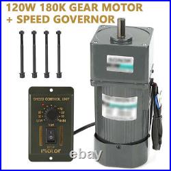 120W 180K AC Gear Motor Electric Motor CWithCCW Variable Speed Controller 220V