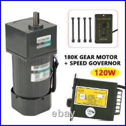 120W 180K AC Gear Motor Electric Motor CWithCCW Variable Speed Controller 220V