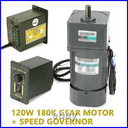 120W 180K AC Gear Motor Electric Motor CWithCCW Variable Speed Controller 220V