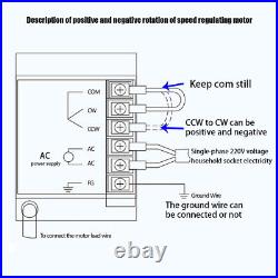 120W 180K AC Gear Motor Electric Motor CWithCCW Variable Speed Controller 220V