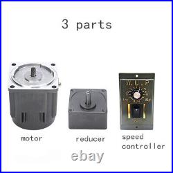 120W 180K AC Gear Motor Electric Motor CWithCCW Variable Speed Controller 220V