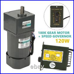120W 180K AC Gear Motor Electric Motor CWithCCW Variable Speed Controller 220V