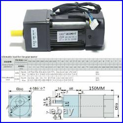 120W 220V Deceleration Geared AC Phase Controller Gear Box Reversile Motor Speed