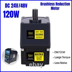 120W DC24V/48V Brushless Reduction Motor 2003000RPM CWithCCW + Speed Controller