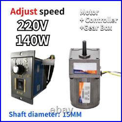 140W 5-470 RPM Reversible Variable Speed Controller 220V AC Gear Electric Motor 140W 5-470 RPM Reversible Variable Speed Controller 220V AC Gear Electric Motor