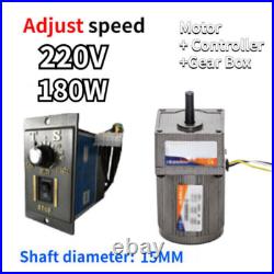 180W AC220V Reversible Variable Gear Electric Motor 5-470 RPM Speed Controller