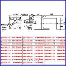 180W AC220V Reversible Variable Gear Electric Motor 5-470 RPM Speed Controller