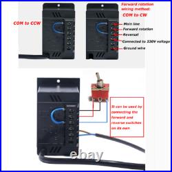 180W AC220V Reversible Variable Gear Electric Motor 5-470 RPM Speed Controller