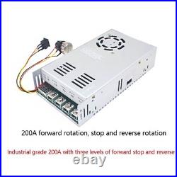 200A Industrial DC Motor Speed Controller with Gear Reducer 12 to 48V Input