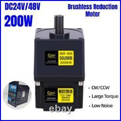 200W 200-3000RPM Brushless Reduction Motor DC24V/48V Adjustable Speed Controller