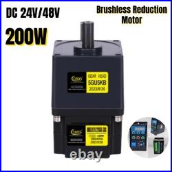 200W 200-3000RPM Brushless Reduction Motor DC24V/48V Adjustable Speed Controller