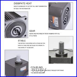 200W 220V AC 5-470 RPM Speed Controller Reversible Variable Gear Electric Motor