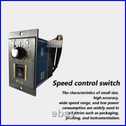 200W 220V AC 5-470 RPM Speed Controller Reversible Variable Gear Electric Motor