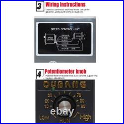 200W AC 220V 200-3000RPM Brushless Reduction Motor Adjustable Speed Controller