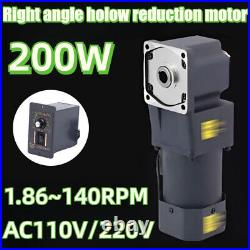 200W Electric Variable Speed Controller RightAngle Hollow Output Reduction Motor