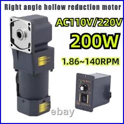 200W Hollow Output Reduction Motor RightAngle Electric Variable Speed Controller