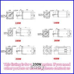 220V 110V 200W AC Motor Optical Axis Deceleration Geared With Speed Controller
