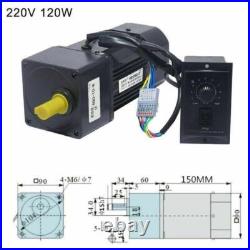 220V 120W Deceleration Geared AC Phase Reversile Motor Speed Controller Gear Box