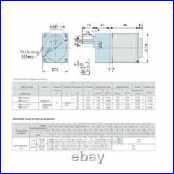220V 15W AC Gear Electric Motor Variable Speed Controller Reversible 5-415 RPM