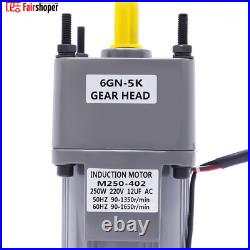 220V 250W AC Gear Electric Motor Variable Speed Controller Output 0-270 RPM 220V 250W AC Gear Electric Motor Variable Speed Controller Output 0-270 RPM