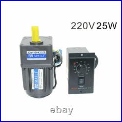 220V 25W AC Gear Motor Electric Motor Variable Speed Controller 110 125 RPM/MIN