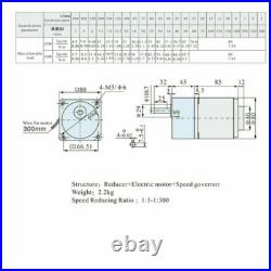 220V 25W AC Gear Motor Electric Motor Variable Speed Controller 110 125 RPM/MIN