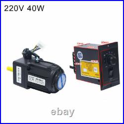 220V 40W Single Phase Deceleration Geared AC Motor 2.7-450rpm Speed Controller