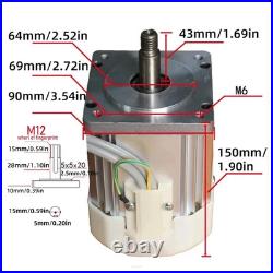 220V 750W Brushless Servo Motor Kit Adjustable with Speed Controller CNC Kit