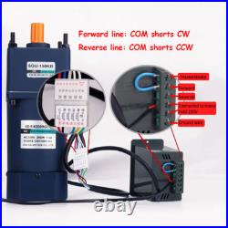 220V AC Gear Motor 6W-200W Variable Speed Controller Reduction Ratio 13 1200
