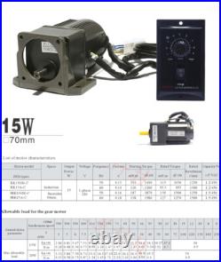 220V AC Gear Motor Electric Motor Variable Speed Controller Reduction Ratio 110