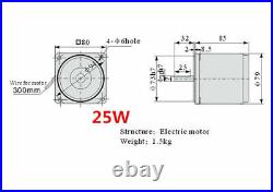 220V Optical Axis Deceleration Geared AC Motor 25W 1250rpm With Speed Controller