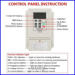 220V Variable Frequency Drive VFD Speed Controller For 3 Phase 4kW AC Motor