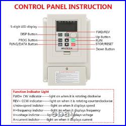 220V Variable Frequency Drive VFD Speed Controller For 3 Phase 4kW AC Motor