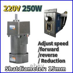 250W AC 5-470 RPM Electric Speed Controller Reversible Variable 220V Gear Motor