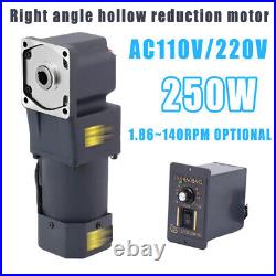 250W Electric Variable Speed Controller RightAngle Hollow Output Reduction Motor