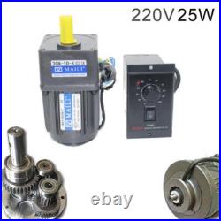 25W AC Gear Electric Motor Variable Speed Controller Reversible +bracket +switch