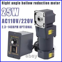 25W Right Angle Electric Variable Speed Controller Hollow Output Reduction Motor