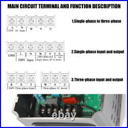 2.2Kw Single to 3 Phase Variable Frequency Drive Inverter CNC Motor Speed VFD