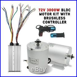 3000W 72V Electric Motor+BLDC Controller+3-Speed Throttle For Electric Scooter