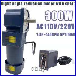 300W Variable Speed Controller Output Reduction Motor With Shaft Right Angle New