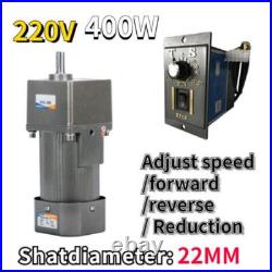 400W 220V AC 5-470 RPM Speed Controller Reversible Variable Gear Electric Motor