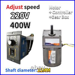 400W 220V AC 5-470 RPM Speed Controller Reversible Variable Gear Electric Motor