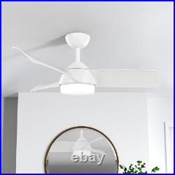 42 Inch Ceiling Fan with Light LED Tricolor Reversible 3 Blades 6 Speeds Remote