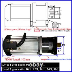 450W Electric Gear Motor Variable 110-220V Speed Controller DC Planetary Reducer