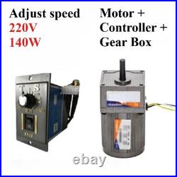 5-470 RPM Reversible Variable Speed Controller 220V AC Gear Electric Motor 140W