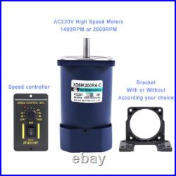 60W AC 220V Silent Adjustable Speed Motors 1400/2800RPM CWithCCW With Controller