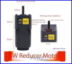 6W-250W Three-phase AC Gear Motors 220V Single-phase Variable-speed Motors