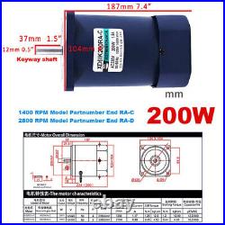 6With15With25With40With60With90With120With200W AC Adjustable Speed Motors 220V 1400RPM/2800RPM